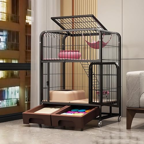HXRW Katzengehege Großer Katzenkäfig, DIY Katzenlaufstall Metalldraht Indoor Katzenhütten Haustierkiste, großer Übungsplatz ideal für 1-3 Katzen für Frettchen, Kaninchen, Kaninchen, Kleintiere (Farbe: HXRW Katzengehege Großer Katzenkäfig, DIY Katzenlaufstall Metalldraht Indoor Katzenhütten Haustierkiste, großer Übungsplatz ideal für 1-3 Katzen für Frettchen, Kaninchen, Kaninchen, Kleintiere (Farbe: von Qunine