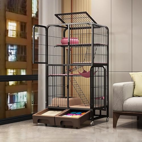 HXRW Katzengehege Großer Katzenkäfig, DIY Katzenlaufstall Metalldraht Indoor Katzenhütten Haustierkiste, großer Übungsplatz ideal für 1-3 Katzen für Frettchen, Kaninchen, Kaninchen, Kleintiere (Farbe: HXRW Katzengehege Großer Katzenkäfig, DIY Katzenlaufstall Metalldraht Indoor Katzenhütten Haustierkiste, großer Übungsplatz ideal für 1-3 Katzen für Frettchen, Kaninchen, Kaninchen, Kleintiere (Farbe: von Qunine
