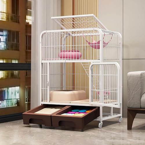 HXRW Katzengehege Großer Katzenkäfig, DIY Katzenlaufstall Metalldraht Indoor Katzenhütten Haustierkiste, großer Übungsplatz ideal für 1-3 Katzen für Frettchen, Kaninchen, Kaninchen, Kleintiere (Farbe: HXRW Katzengehege Großer Katzenkäfig, DIY Katzenlaufstall Metalldraht Indoor Katzenhütten Haustierkiste, großer Übungsplatz ideal für 1-3 Katzen für Frettchen, Kaninchen, Kaninchen, Kleintiere (Farbe: von Qunine