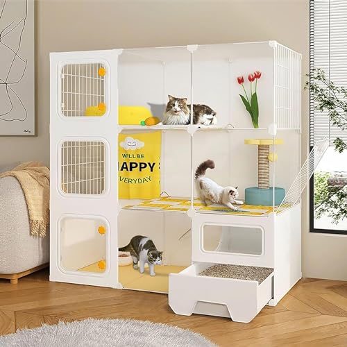 HXRW Katzengehege Katzenkäfig Indoor mit Katzenklo Katzengehege DIY Katzenlaufstall Katzenhaus Abnehmbarer Metalldraht Katzenzaun für Frettchen Kitty, Hase, Kaninchen, Kleintiere HXRW Katzengehege Katzenkäfig Indoor mit Katzenklo Katzengehege DIY Katzenlaufstall Katzenhaus Abnehmbarer Metalldraht Katzenzaun für Frettchen Kitty, Hase, Kaninchen, Kleintiere von Qunine