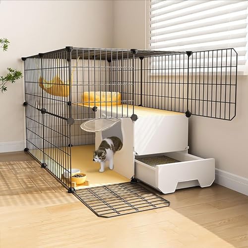 HXRW Katzengehege Katzenkäfige für den Innenbereich, Kätzchenkäfig, Katzengehege, DIY, Katzenlaufstall, abnehmbarer Kleintierkäfig, Katzenhaus mit Türen für Frettchen, Kätzchen, Kaninchen, Kleintiere HXRW Katzengehege Katzenkäfige für den Innenbereich, Kätzchenkäfig, Katzengehege, DIY, Katzenlaufstall, abnehmbarer Kleintierkäfig, Katzenhaus mit Türen für Frettchen, Kätzchen, Kaninchen, Kleintiere von Qunine
