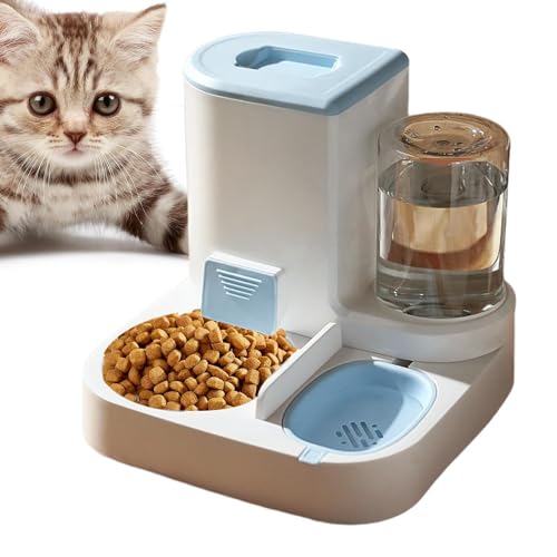 Quorvex 2-in-1-Schwerkraft-Futter- und Tränke für Haustiere - Automatisches Gravity-Futter- und Wassernapf-Set für Katzen - Schwerkraft-Futterspender für Haustiere mit automatischer Trinkflasche, von Quorvex