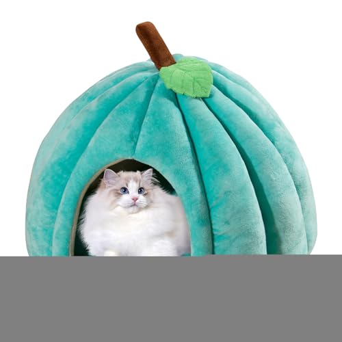 Quorvex Halloween Katzenbett, Haustierhöhlenbett,Kürbisförmige Höhlenbetten für kleine Hunde - rutschfeste Haustierhöhle für Hauskatzen und kleine Hunde von Quorvex