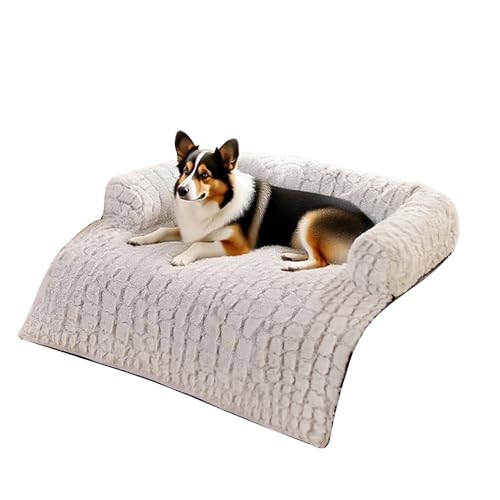 Quorvex Hundebett Für Sofa,Rutschfester Waschbarer Möbelschoner Mit Erhöhtem Rand - Plüsch Tier Couch Bezug | Für Schlafzimmer Wohnzimmer Balkon Terrasse Wohnung von Quorvex