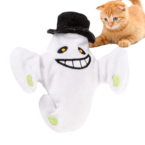 Quorvex Interaktives Spielzeug Für Katzen, Elektronische Plüsch Halloween Geist Puppe Für Kätzchen, Haustier Zubehör, Kratzfeste Elektrische Katze Übungsspielzeug Für Kleine Große Mittel Katze, von Quorvex