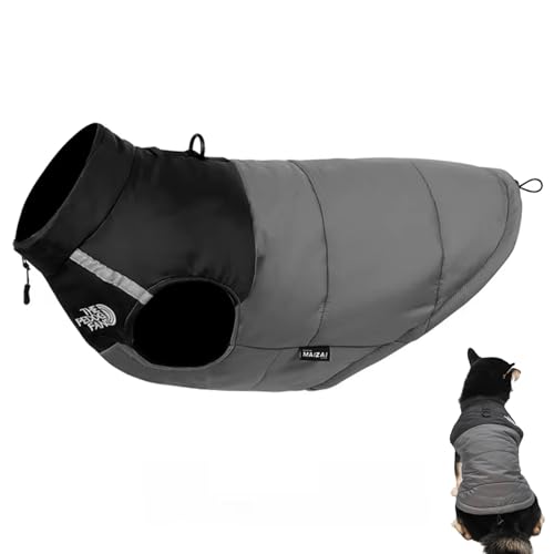 Pufferweste für Hunde, stilvoll, warm, für Katzen und Welpen, Größe S bis L (Grau, XL) von Qurlon