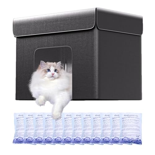 Kühlendes Katzenhaus für den Sommer, 40 x 27 x 27 cm, Kühlhaus, Hunde-Eisbett, 12 Eisbeutel, 1 Ständer und 1 Pad, Katzenkühlhaus, langanhaltende Kühlung, kleine Hunde, kühlendes Artefaktraum Kühlendes Katzenhaus für den Sommer, 40 x 27 x 27 cm, Kühlhaus, Hunde-Eisbett, 12 Eisbeutel, 1 Ständer und 1 Pad, Katzenkühlhaus, langanhaltende Kühlung, kleine Hunde, kühlendes Artefaktraum von Qurygin