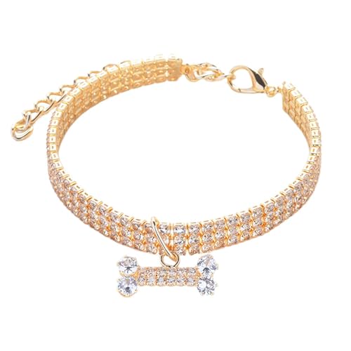 Qurygin Glitzerndes Hundehalsband, Strass-Hundehalsband,3 Reihen Strass Knochen Anhänger | 3 Reihen glitzernder Strassstein, eleganter Hochzeitsschmuck für Katzen und Hunde, kleines Haustier, Qurygin Glitzerndes Hundehalsband, Strass-Hundehalsband,3 Reihen Strass Knochen Anhänger | 3 Reihen glitzernder Strassstein, eleganter Hochzeitsschmuck für Katzen und Hunde, kleines Haustier, von Qurygin