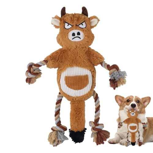 Qurygin Hundespielzeug, Kuh-Design, interaktives quietschendes Hundespielzeug – interaktives Kauspielzeug für Welpen, Seil-Hundespielzeug für Welpen, zum Kauen, Apportieren, Gehirnstimulierendes Qurygin Hundespielzeug, Kuh-Design, interaktives quietschendes Hundespielzeug – interaktives Kauspielzeug für Welpen, Seil-Hundespielzeug für Welpen, zum Kauen, Apportieren, Gehirnstimulierendes von Qurygin