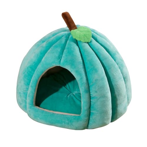Qussedser Pumpkin Katzenbett, Katzenbetten für Innenkatzen, Kürbisform, Katzenhöhlenbett, Katzenzelt mit abnehmbarem Kissen, Blau, Größe S Qussedser Pumpkin Katzenbett, Katzenbetten für Innenkatzen, Kürbisform, Katzenhöhlenbett, Katzenzelt mit abnehmbarem Kissen, Blau, Größe S von Qussedser