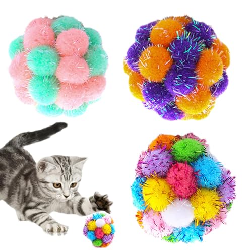 Qutalmi Flauschige Bälle für Katzen, Flauschige Katzenbälle,3 Stück weiches Katzenballspielzeug | Katzenball-Spielzeug, Puff, kleines Katzenspielzeug, weiche Plüschbälle, Qutalmi Flauschige Bälle für Katzen, Flauschige Katzenbälle,3 Stück weiches Katzenballspielzeug | Katzenball-Spielzeug, Puff, kleines Katzenspielzeug, weiche Plüschbälle, von Qutalmi