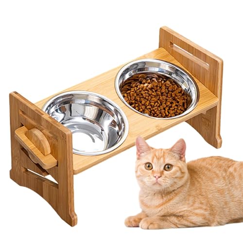Qutalmi Hochgezogene Hundeschale, erhöhte Hundeschale, Verstellbarer Hundeschalenständer, Multifunktionale Haustiergerichte für Katzenbergsteigere Reisecamping von Qutalmi