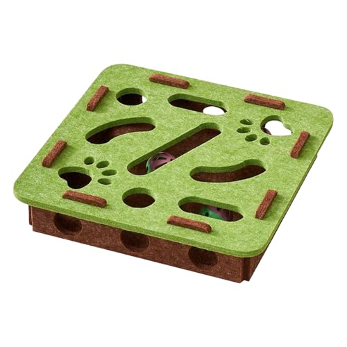 Qutalmi Katzen Denkspiel Futterball - Interaktiver Futterautomat Für Haustiere,Katzen Futterautomat Mit Suchfunktion Sensorischer Reize Und Glocke Zur Geistigen Stimulation Gegen Langeweile Für Innen von Qutalmi