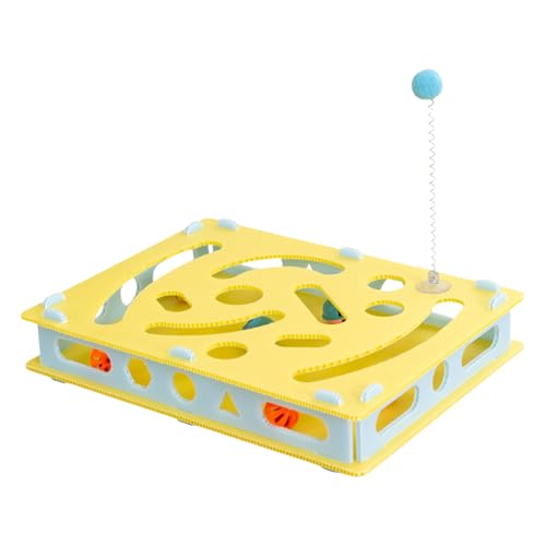 Qutalmi Katzenpuzzle - Interaktives Katzenspielzeug Mit Futterlabyrinth | Labyrinth-Spielbox Mit Glockenballs & Buddelöffnungen Als Katzenspielzeug Zur Beschäftigung Qutalmi Katzenpuzzle - Interaktives Katzenspielzeug Mit Futterlabyrinth | Labyrinth-Spielbox Mit Glockenballs & Buddelöffnungen Als Katzenspielzeug Zur Beschäftigung von Qutalmi