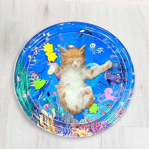 Qutalmi Runden Wassermatte Katze, Aqua Sensorik Matten Für Katzen Und Hunde, Interaktive Spielzeug Wassermatte, Bettmatten Water Cat Mat Tummy Time Sensorische Spielzeug Qutalmi Runden Wassermatte Katze, Aqua Sensorik Matten Für Katzen Und Hunde, Interaktive Spielzeug Wassermatte, Bettmatten Water Cat Mat Tummy Time Sensorische Spielzeug von Qutalmi