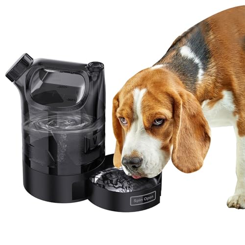 Qutalmi Tragbare Hundewasserflasche | Wasserspender für Haustiere beim Wandern - Praktische Hunde Trinkflasche Für Outdoor, Wandern, Camping, Reisen Und Spaziergang von Qutalmi