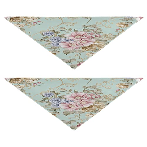 2 Stück Hundehalstuch, Blumen-Rosenmuster-Druck, Haustier-Bandana für Hunde, Katzen, Haustier-Dreieck-Lätzchen, Hundeschal, Urlaubszubehör für Welpen, Katzen, Hunde, Größe M 2 Stück Hundehalstuch, Blumen-Rosenmuster-Druck, Haustier-Bandana für Hunde, Katzen, Haustier-Dreieck-Lätzchen, Hundeschal, Urlaubszubehör für Welpen, Katzen, Hunde, Größe M von Quteprint