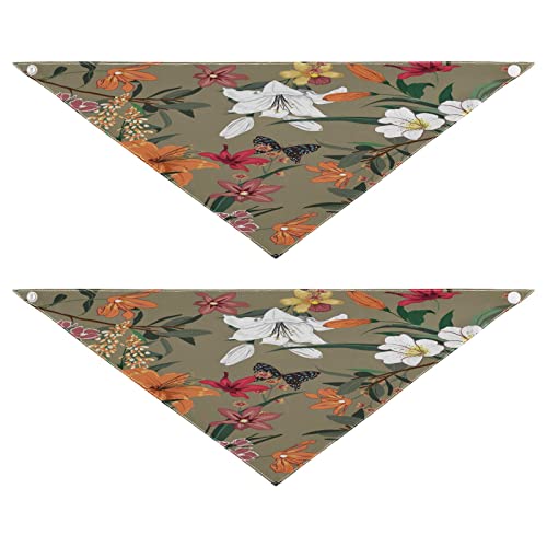 2 Stück Hundehalstuch, Blumenblumen, Schmetterling, Haustier-Bandana für Hunde, Katzen, Halstuch, waschbar, Haustier-Dreieck-Lätzchen, Hundeschal, Urlaubszubehör für Welpen, Katzen, Hunde, Größe M 2 Stück Hundehalstuch, Blumenblumen, Schmetterling, Haustier-Bandana für Hunde, Katzen, Halstuch, waschbar, Haustier-Dreieck-Lätzchen, Hundeschal, Urlaubszubehör für Welpen, Katzen, Hunde, Größe M von Quteprint