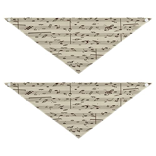 2 Stück Hundehalstuch, Musiknoten-Muster, Haustier-Bandana für Hunde, Katzen, Haustier-Dreieck-Lätzchen, Hundeschal, Urlaubszubehör für Welpen, Katzen, Hunde, klein von Quteprint