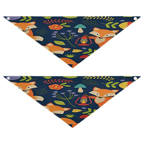 2 Stück Hundehalstuch, Tierfuchs, Blume, Cartoon, Haustier-Bandana für Hunde, Katzen, Halstuch, waschbar, Haustier-Dreieck-Lätzchen, Hundeschal, Urlaubszubehör für Welpen, Katzen, Hunde, groß von Quteprint