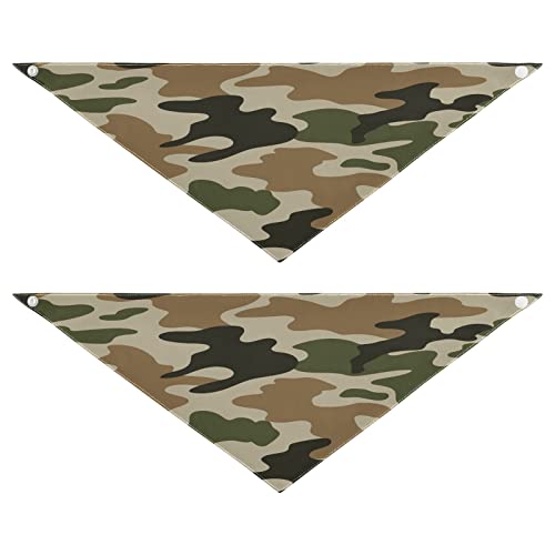 2 Stück Hundehalstuch, abstraktes Camouflage-Druck, militärisches Haustier-Bandana für Hunde, Katzen, Haustier-Dreieck-Lätzchen, Hundeschal, Urlaubszubehör für Welpen, Katzen, Hunde, klein von Quteprint