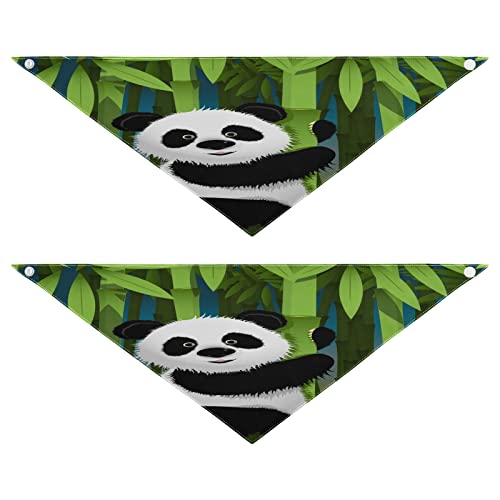 2 Stück Hundehalstuch, niedlicher Panda-Baum, Haustier-Bandana für Hunde, Katzen, Halstuch, waschbar, Dreieck-Lätzchen, Hundeschal, Urlaubszubehör für Welpen, Katzen, Hunde, klein von Quteprint