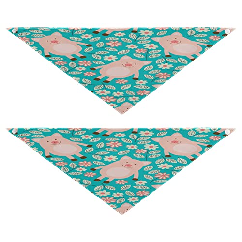 2 Stück Hundehalstuch, niedliches Tierschwein, florales Blumen-Haustier-Bandana für Hunde, Katzen, Haustier-Dreieck-Lätzchen, Hundeschal, Urlaubszubehör für Welpen, Katzen, Hunde, Groß 2 Stück Hundehalstuch, niedliches Tierschwein, florales Blumen-Haustier-Bandana für Hunde, Katzen, Haustier-Dreieck-Lätzchen, Hundeschal, Urlaubszubehör für Welpen, Katzen, Hunde, Groß von Quteprint