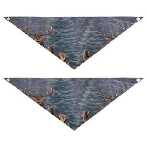 2er Pack Hundehalstücher Winterwilde Tiere Hirsch Haustier Bandanas Hund Katze Waschbar Dreieckstuch Lätzchen für Hunde Welpen Urlaub Zubehör 2er Pack Hundehalstücher Winterwilde Tiere Hirsch Haustier Bandanas Hund Katze Waschbar Dreieckstuch Lätzchen für Hunde Welpen Urlaub Zubehör von Quteprint