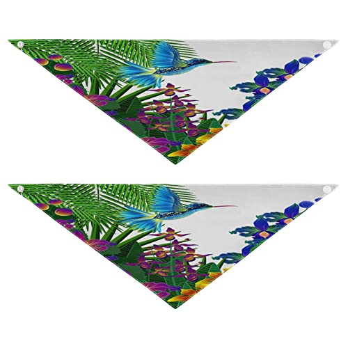 Hundehalstuch, Blumenblätter, Vogel, Schmetterling, Haustier-Bandana für Hunde, Katzen, Haustier-Dreieck-Lätzchen, Hundeschal, Urlaubszubehör für Welpen, Katzen, Hunde, Größe M, 2 Stück von Quteprint