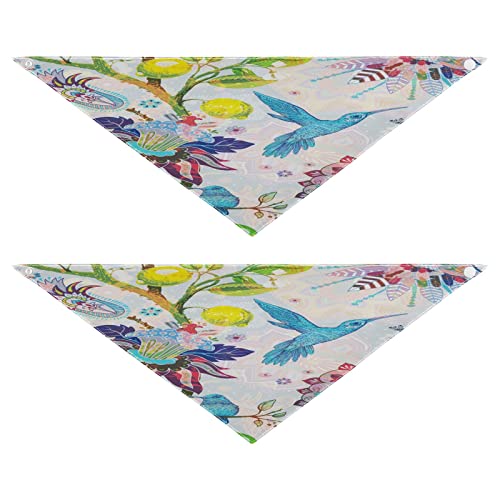 Hundehalstuch, Blumenmuster, Kolibri, Vogel, Haustier-Bandana für Hunde, Katzen, Haustier, Dreieck, Lätzchen, Hundeschal, Urlaubszubehör für Welpen, Katzen, Hunde, Größe M, 2 Stück Hundehalstuch, Blumenmuster, Kolibri, Vogel, Haustier-Bandana für Hunde, Katzen, Haustier, Dreieck, Lätzchen, Hundeschal, Urlaubszubehör für Welpen, Katzen, Hunde, Größe M, 2 Stück von Quteprint