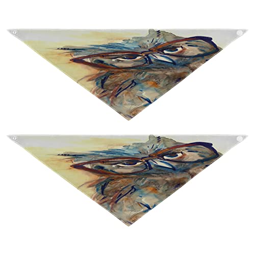 Hundehalstuch, Hipster, Tiere, Eule, Vogel, Haustier-Bandana für Hunde, Katzen, Halstuch, waschbar, Dreiecks-Lätzchen, Hundeschal, Urlaubszubehör für Welpen, Katzen, Hunde, Größe L, 2 Stück Hundehalstuch, Hipster, Tiere, Eule, Vogel, Haustier-Bandana für Hunde, Katzen, Halstuch, waschbar, Dreiecks-Lätzchen, Hundeschal, Urlaubszubehör für Welpen, Katzen, Hunde, Größe L, 2 Stück von Quteprint