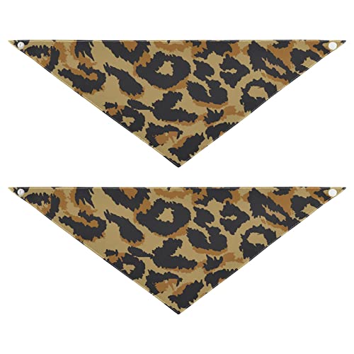 Hundehalstuch, Leopardenmuster, Haustier-Bandana für Hunde, Katzen, Halstuch, waschbar, Dreiecks-Lätzchen, Hundeschal, Urlaubszubehör für Welpen, Katzen, Hunde, Größe M, 2 Stück von Quteprint