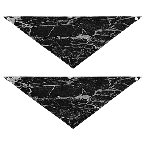 Hundehalstuch, Marmorier-Textur, bedruckt, schwarz, Haustier-Bandana für Hund und Katze, waschbar, Dreieck-Lätzchen, Hundeschal, Urlaubszubehör für Welpen, Katzen, Hunde, Größe S, 2 Stück Hundehalstuch, Marmorier-Textur, bedruckt, schwarz, Haustier-Bandana für Hund und Katze, waschbar, Dreieck-Lätzchen, Hundeschal, Urlaubszubehör für Welpen, Katzen, Hunde, Größe S, 2 Stück von Quteprint
