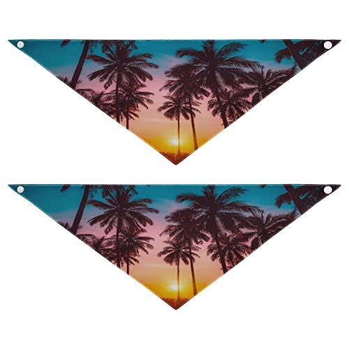 Hundehalstuch, Meerespalme, Sonnenuntergang, Haustier-Bandana für Hunde, Katzen, Haustier, Dreieck, Lätzchen, Hundeschal, Urlaubszubehör für Welpen, Katzen, Hunde, groß, 2 Stück von Quteprint