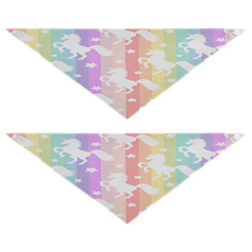 Hundehalstuch, Motiv: Einhorn, Regenbogenstreifen, Haustier-Bandana für Hund und Katze, waschbar, Dreieck-Lätzchen, Hundeschal, Urlaubszubehör für Welpen, Katzen, Hunde, Größe S, 2 Stück Hundehalstuch, Motiv: Einhorn, Regenbogenstreifen, Haustier-Bandana für Hund und Katze, waschbar, Dreieck-Lätzchen, Hundeschal, Urlaubszubehör für Welpen, Katzen, Hunde, Größe S, 2 Stück von Quteprint