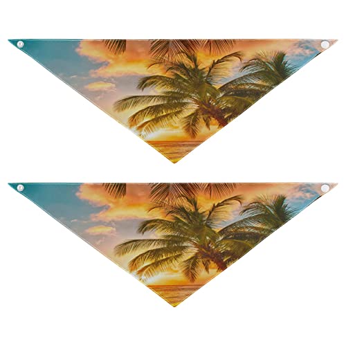 Hundehalstuch, Motiv: Meer, Ozean, Palme, Sonnenuntergang, Haustier-Bandana für Hund und Katze, waschbar, Dreieck-Lätzchen, Hundeschal, Urlaubszubehör für Welpen, Katzen, Hunde, Größe S, 2 Stück Hundehalstuch, Motiv: Meer, Ozean, Palme, Sonnenuntergang, Haustier-Bandana für Hund und Katze, waschbar, Dreieck-Lätzchen, Hundeschal, Urlaubszubehör für Welpen, Katzen, Hunde, Größe S, 2 Stück von Quteprint