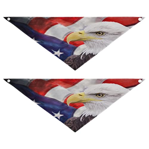 Hundehalstuch, Motiv: Vogel mit amerikanischer USA-Flagge, Haustier-Bandana für Hund und Katze, waschbar, Dreieckslätzchen, Hundeschal, Urlaubszubehör für Welpen, Katzen, Hunde, Größe L, 2 Stück Hundehalstuch, Motiv: Vogel mit amerikanischer USA-Flagge, Haustier-Bandana für Hund und Katze, waschbar, Dreieckslätzchen, Hundeschal, Urlaubszubehör für Welpen, Katzen, Hunde, Größe L, 2 Stück von Quteprint