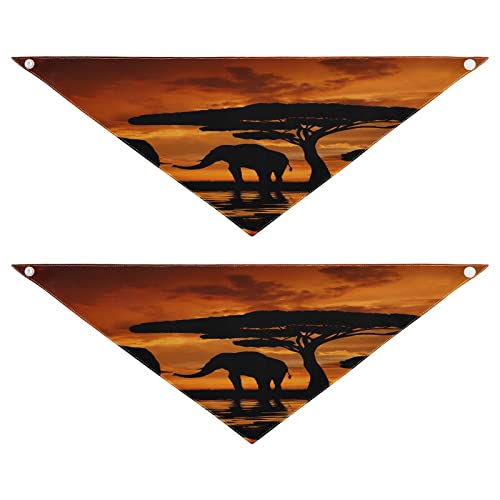 Hundehalstuch, Motiv: afrikanischer Elefantenbaum, Sonnenuntergang, Haustier-Bandana für Hund und Katze, waschbar, Dreieck-Lätzchen, Hundeschal, Urlaubszubehör für Welpen, Katzen, Hunde, Größe S, 2 Hundehalstuch, Motiv: afrikanischer Elefantenbaum, Sonnenuntergang, Haustier-Bandana für Hund und Katze, waschbar, Dreieck-Lätzchen, Hundeschal, Urlaubszubehör für Welpen, Katzen, Hunde, Größe S, 2 von Quteprint