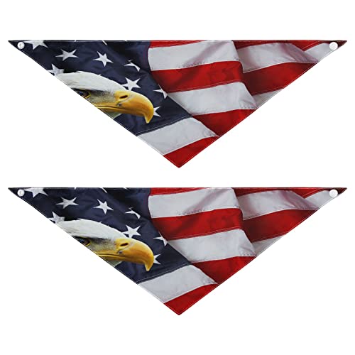 Hundehalstuch, Motiv: amerikanische Flagge, USA-Vogel, Haustier-Halstuch, waschbar, Dreieck-Lätzchen, Hunde-Schal, Urlaubszubehör für Welpen, Katzen, Hunde, Größe S, 2 Stück Hundehalstuch, Motiv: amerikanische Flagge, USA-Vogel, Haustier-Halstuch, waschbar, Dreieck-Lätzchen, Hunde-Schal, Urlaubszubehör für Welpen, Katzen, Hunde, Größe S, 2 Stück von Quteprint