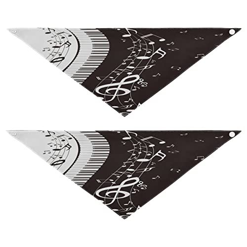 Hundehalstuch, Musiknoten, Klaviertastatur, Haustier-Bandana für Hunde, Katzen, Haustier-Dreieck-Lätzchen, Hundeschal, Urlaubszubehör für Welpen, Katzen, Hunde, Größe M, 2 Stück Hundehalstuch, Musiknoten, Klaviertastatur, Haustier-Bandana für Hunde, Katzen, Haustier-Dreieck-Lätzchen, Hundeschal, Urlaubszubehör für Welpen, Katzen, Hunde, Größe M, 2 Stück von Quteprint