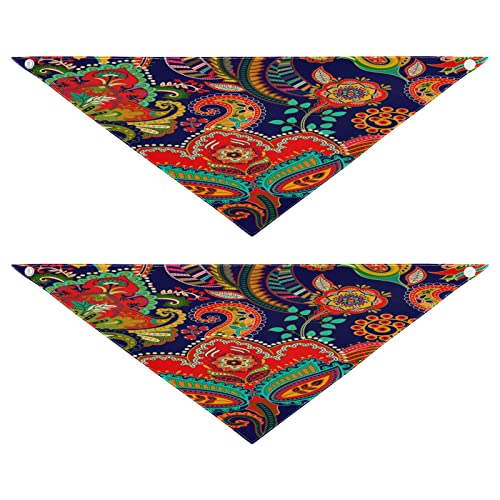 Hundehalstuch, Paisley-Blumenmuster, ethnisches Haustier-Bandana für Hunde, Katzen, Halstuch, waschbar, Dreiecks-Lätzchen, Hundeschal, Urlaubszubehör für Welpen, Katzen, Hunde, klein, 2 Stück Hundehalstuch, Paisley-Blumenmuster, ethnisches Haustier-Bandana für Hunde, Katzen, Halstuch, waschbar, Dreiecks-Lätzchen, Hundeschal, Urlaubszubehör für Welpen, Katzen, Hunde, klein, 2 Stück von Quteprint