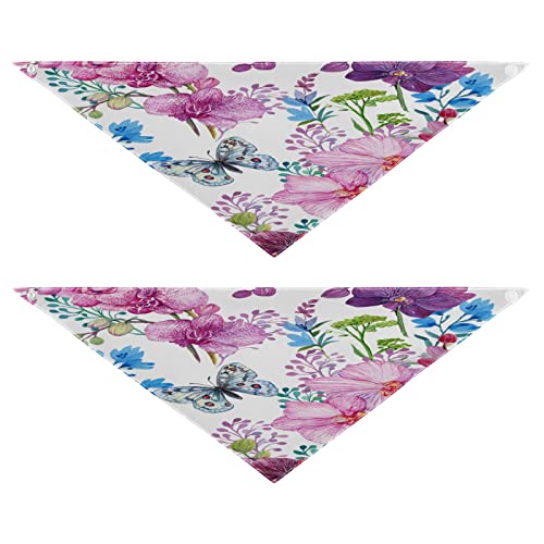 Hundehalstuch, Schmetterling, Blumenblätter, Haustier-Bandana für Hunde, Katzen, waschbar, Dreiecks-Lätzchen, Hundeschal, Urlaubszubehör für Welpen, Katzen, Hunde, Größe L, 2 Stück Hundehalstuch, Schmetterling, Blumenblätter, Haustier-Bandana für Hunde, Katzen, waschbar, Dreiecks-Lätzchen, Hundeschal, Urlaubszubehör für Welpen, Katzen, Hunde, Größe L, 2 Stück von Quteprint