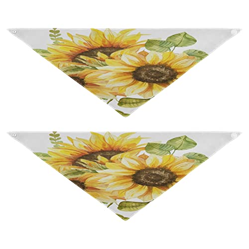 Hundehalstuch, Sonnenblume, Blumenkunst, Haustier-Bandana für Hunde, Katzen, Haustier, Dreieck, Lätzchen, Hundeschal, Urlaubszubehör für Welpen, Katzen, Hunde, klein, 2 Stück von Quteprint