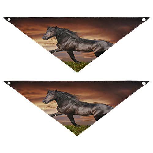 Hundehalstuch, Tier, Pferd, Sonnenuntergang, Haustier-Bandana für Hund und Katze, waschbar, Dreieck-Lätzchen, Hundeschal, Urlaubszubehör für Welpen, Katzen, Hunde, Größe L, 2 Stück Hundehalstuch, Tier, Pferd, Sonnenuntergang, Haustier-Bandana für Hund und Katze, waschbar, Dreieck-Lätzchen, Hundeschal, Urlaubszubehör für Welpen, Katzen, Hunde, Größe L, 2 Stück von Quteprint