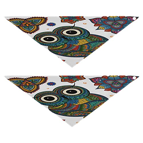 Hundehalstuch, Tiere, Eule, Vogel, ethnisches Haustier-Bandana für Hunde, Katzen, Haustier, Dreieck, Lätzchen, Hundeschal, Urlaubszubehör für Welpen, Katzen, Hunde, klein, 2 Stück Hundehalstuch, Tiere, Eule, Vogel, ethnisches Haustier-Bandana für Hunde, Katzen, Haustier, Dreieck, Lätzchen, Hundeschal, Urlaubszubehör für Welpen, Katzen, Hunde, klein, 2 Stück von Quteprint
