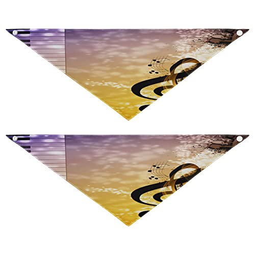 Hundehalstuch, Vintage-Musiknoten, Klavier, Gitarre, Haustier-Bandana für Hunde, Katzen, Halstuch, waschbar, Haustier-Dreieck-Lätzchen, Hundeschal, Urlaubszubehör für Welpen, Katzen, Hunde, groß, 2 Stück Hundehalstuch, Vintage-Musiknoten, Klavier, Gitarre, Haustier-Bandana für Hunde, Katzen, Halstuch, waschbar, Haustier-Dreieck-Lätzchen, Hundeschal, Urlaubszubehör für Welpen, Katzen, Hunde, groß, 2 Stück von Quteprint