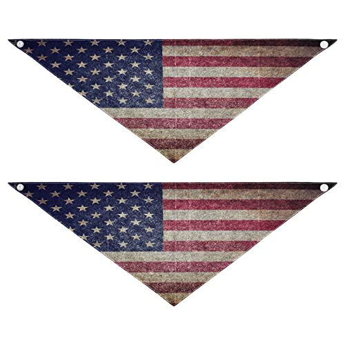 Hundehalstuch, Vintage-Sterne, amerikanische Flagge, Haustier-Bandana für Hunde, Katzen, Haustier, Dreieck, Lätzchen, Hundeschal, Urlaubszubehör für Welpen, Katzen, Hunde, groß, 2 Stück von Quteprint