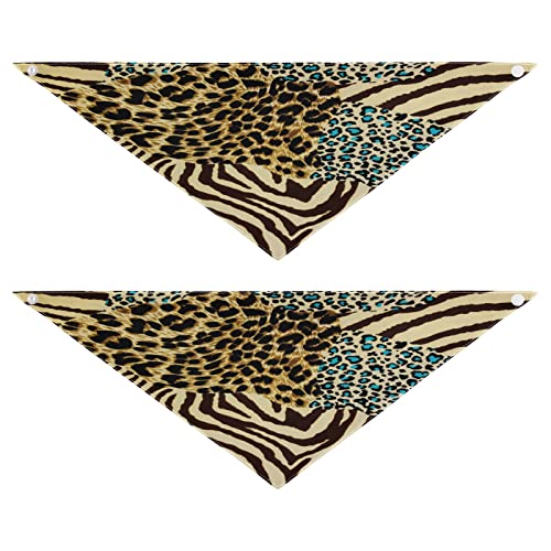 Hundehalstuch, Zebra-Tiger-Druck, Haustier-Bandana für Hunde, Katzen, Halstuch, waschbar, Dreieck-Lätzchen, Hundeschal, Urlaubszubehör für Welpen, Katzen, Hunde, klein, 2 Stück Hundehalstuch, Zebra-Tiger-Druck, Haustier-Bandana für Hunde, Katzen, Halstuch, waschbar, Dreieck-Lätzchen, Hundeschal, Urlaubszubehör für Welpen, Katzen, Hunde, klein, 2 Stück von Quteprint