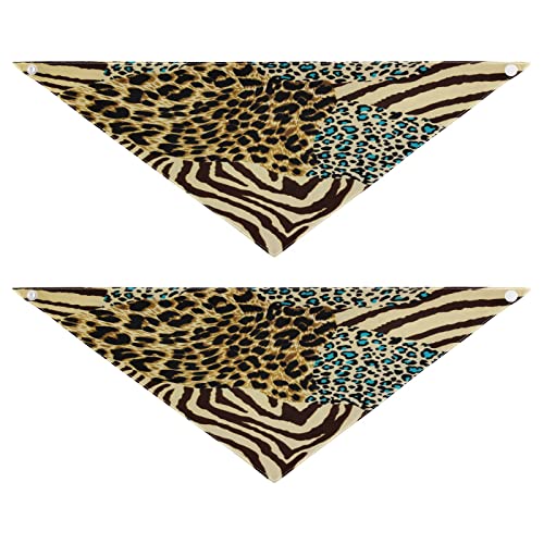 Hundehalstuch, Zebra-Tiger-Druck, Haustier-Bandana für Hunde, Katzen, Halstuch, waschbar, Dreieck-Lätzchen, Hundeschal, Urlaubszubehör für Welpen, Katzen, Hunde, klein, 2 Stück von Quteprint