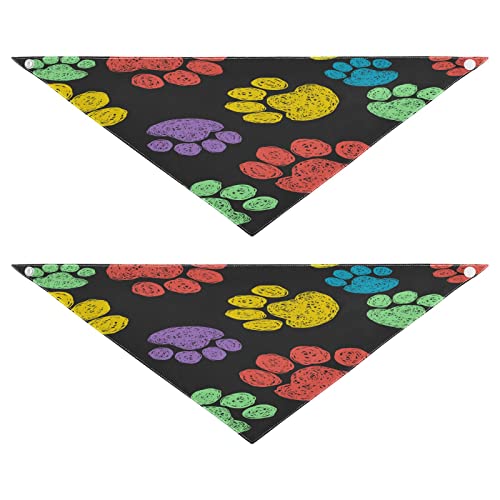 Hundehalstuch, buntes Hundepfoten-Druck, Haustierhalstuch für Hunde, Katzen, Haustier, waschbar, Dreieck-Lätzchen, Hundeschal, Urlaubszubehör für Welpen, Katzen, Hunde, Größe M, 2 Stück Hundehalstuch, buntes Hundepfoten-Druck, Haustierhalstuch für Hunde, Katzen, Haustier, waschbar, Dreieck-Lätzchen, Hundeschal, Urlaubszubehör für Welpen, Katzen, Hunde, Größe M, 2 Stück von Quteprint